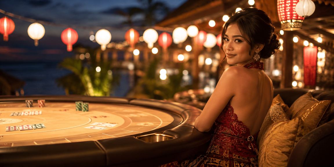 Gameplay baccarat dengan suasana malam yang elegan di platform gg825