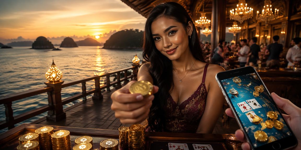 Permainan kartu yang seru di tengah suasana festival penuh warna dan keramaian